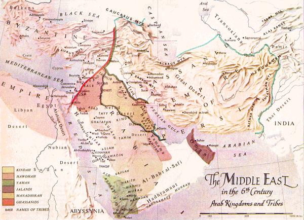 Islamic Empire Map 6th Century
